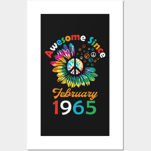 Funny Birthday Quote, Awesome Since February 1965, Retro Birthday Posters and Art